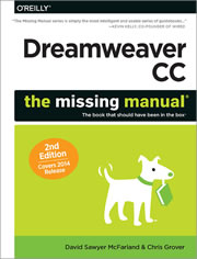 Book cover of Dreamweaver CC: The Missing Manual, 2nd edition.